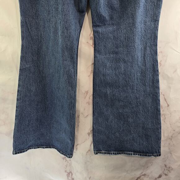 Levis Jeans Women 34 X 32 70s High Flare High Rise Distressed Premium Medium - Picture 8 of 13
